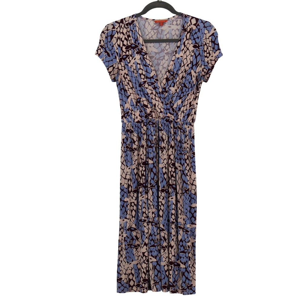 Modcloth Wrap Midi Dress Womens L‎ Blue Contemporary Classic Career Office Wear